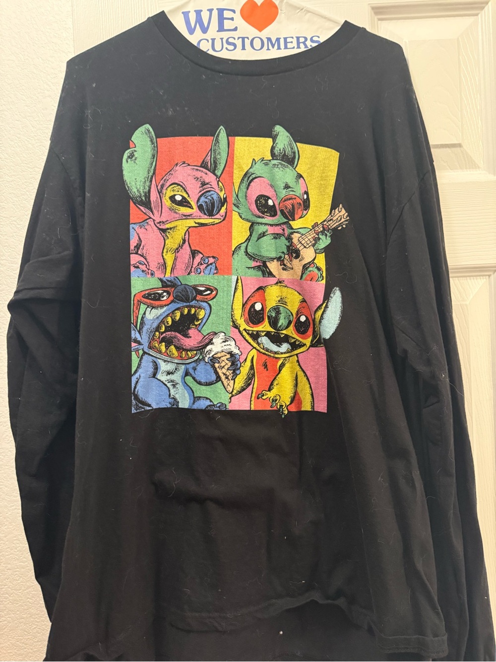 Black Graphic Stitch Multi-Color Pop Art Tee